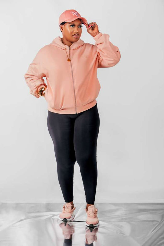 Noorélia Signature Blush Pink Zipper Hoodie - Limited Edition