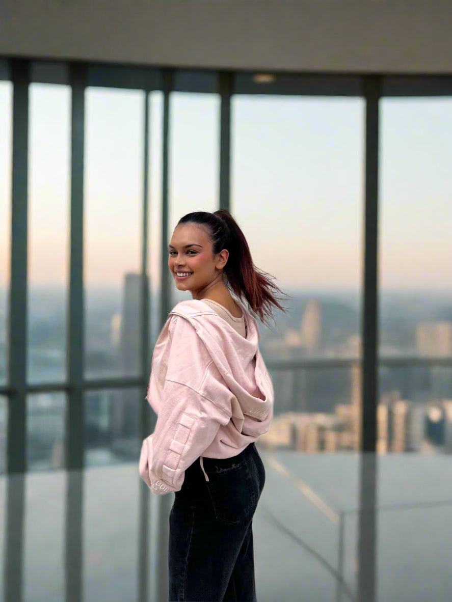 Noorélia Signature Blush Pink Zipper Hoodie - Limited Edition