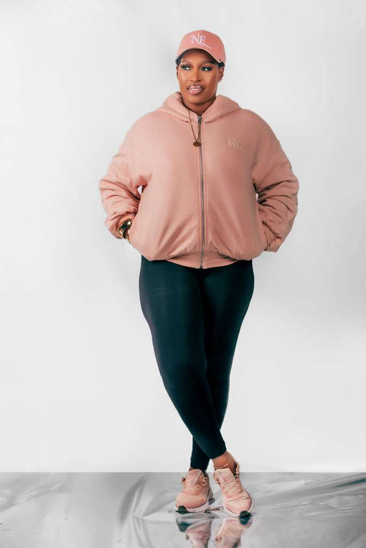 Noorélia Signature Blush Pink Zipper Hoodie - Limited Edition