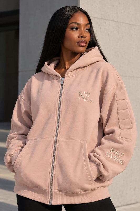 Noorélia Signature Blush Pink Zipper Hoodie - Limited Edition